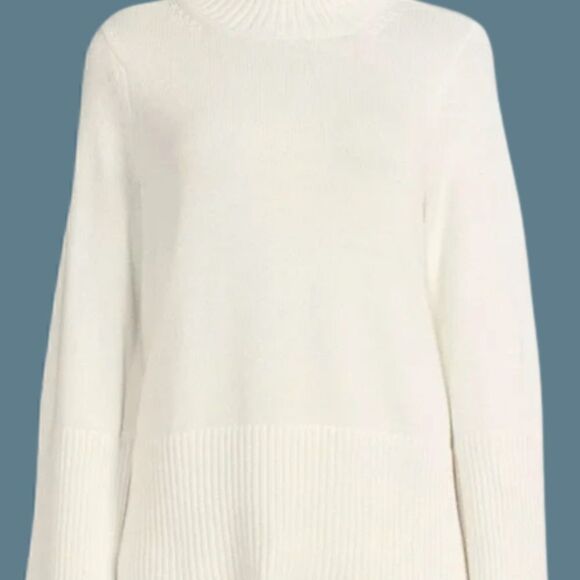 NWOT Free Assembly Oversize Funnel Neck Sweater Ivory Cream Size SMALL - Picture 2 of 11